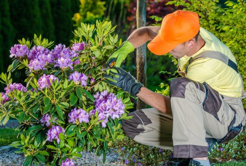 Landscapers in Heston creating a well-designed garden entrance
